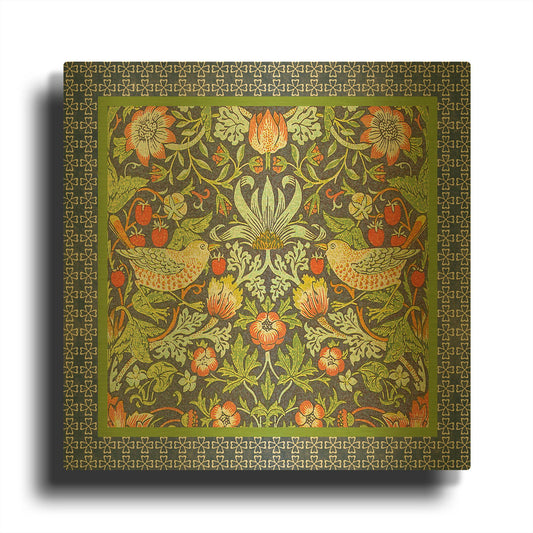 'Vintage Birds III' By Jean Plout Gold Metal Wall Art