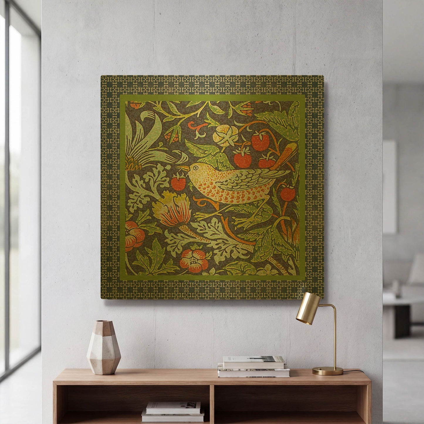 'Vintage Birds II' By Jean Plout Gold Metal Wall Art