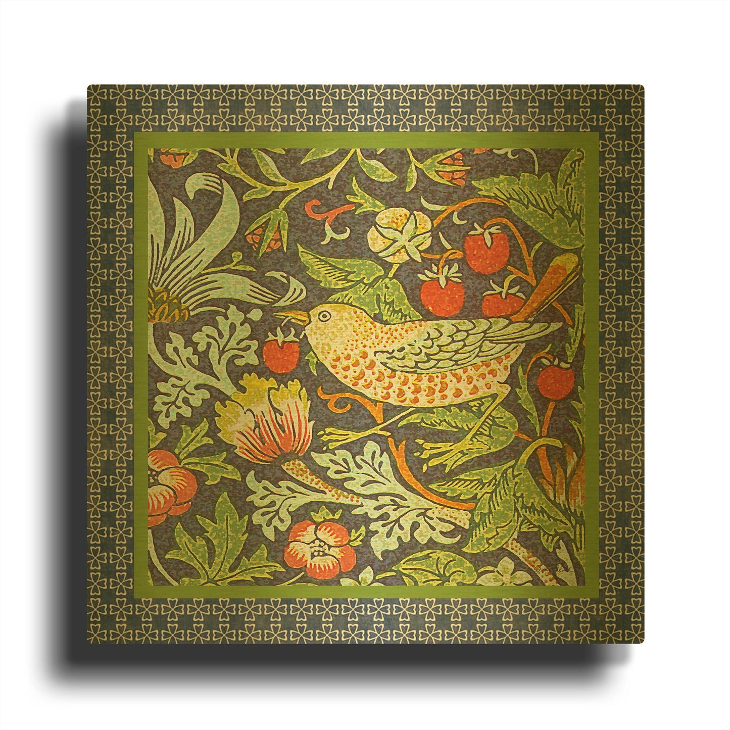 'Vintage Birds II' By Jean Plout Gold Metal Wall Art
