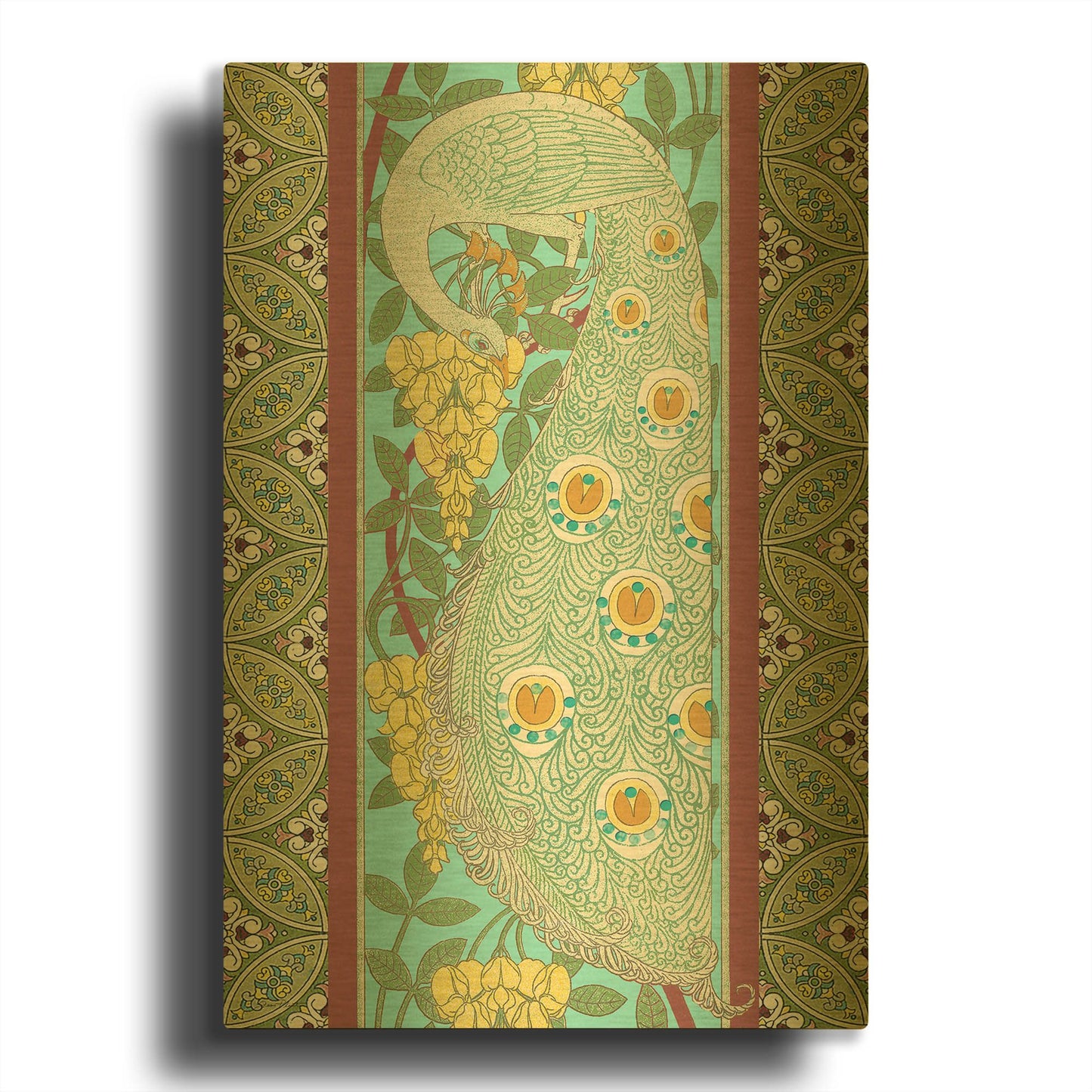 'Peacock A' By Jean Plout Gold Metal Wall Art