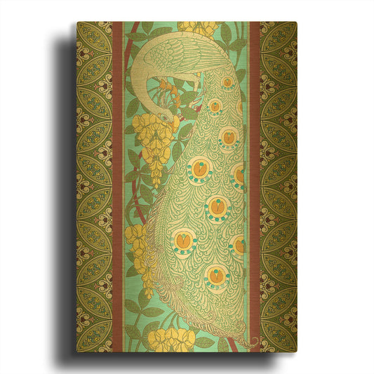 'Peacock A' By Jean Plout Gold Metal Wall Art