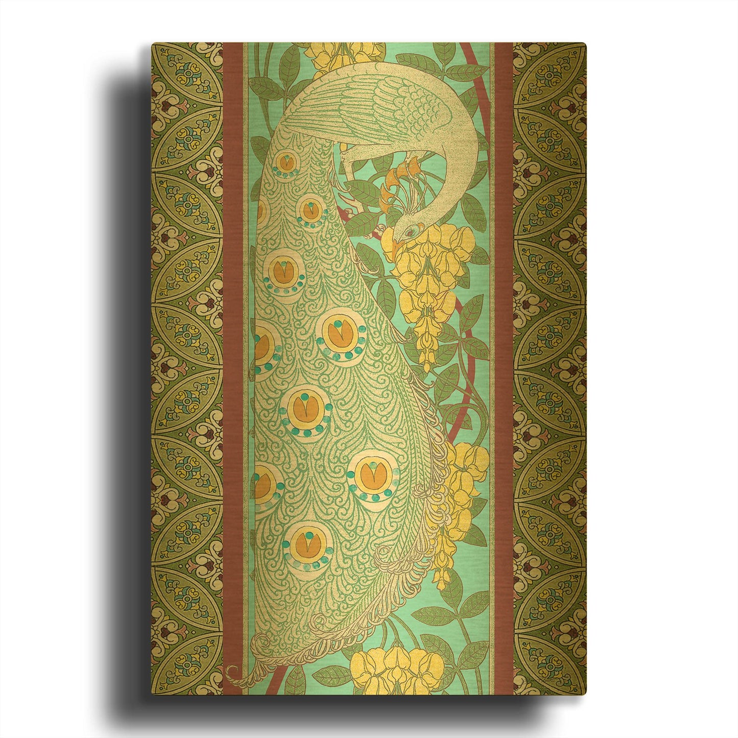 'Peacock B' By Jean Plout Gold Metal Wall Art