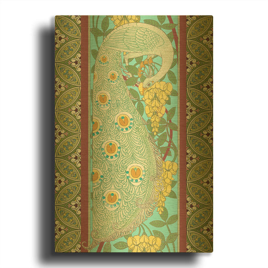 'Peacock B' By Jean Plout Gold Metal Wall Art