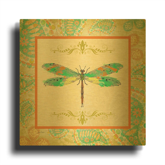 'Paisley Madness C' By Jean Plout Gold Metal Wall Art