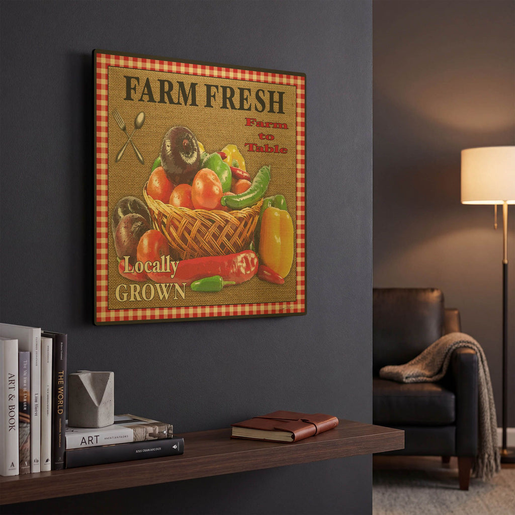 'Farm Fresh Veggies' By Jean Plout Gold Metal Wall Art