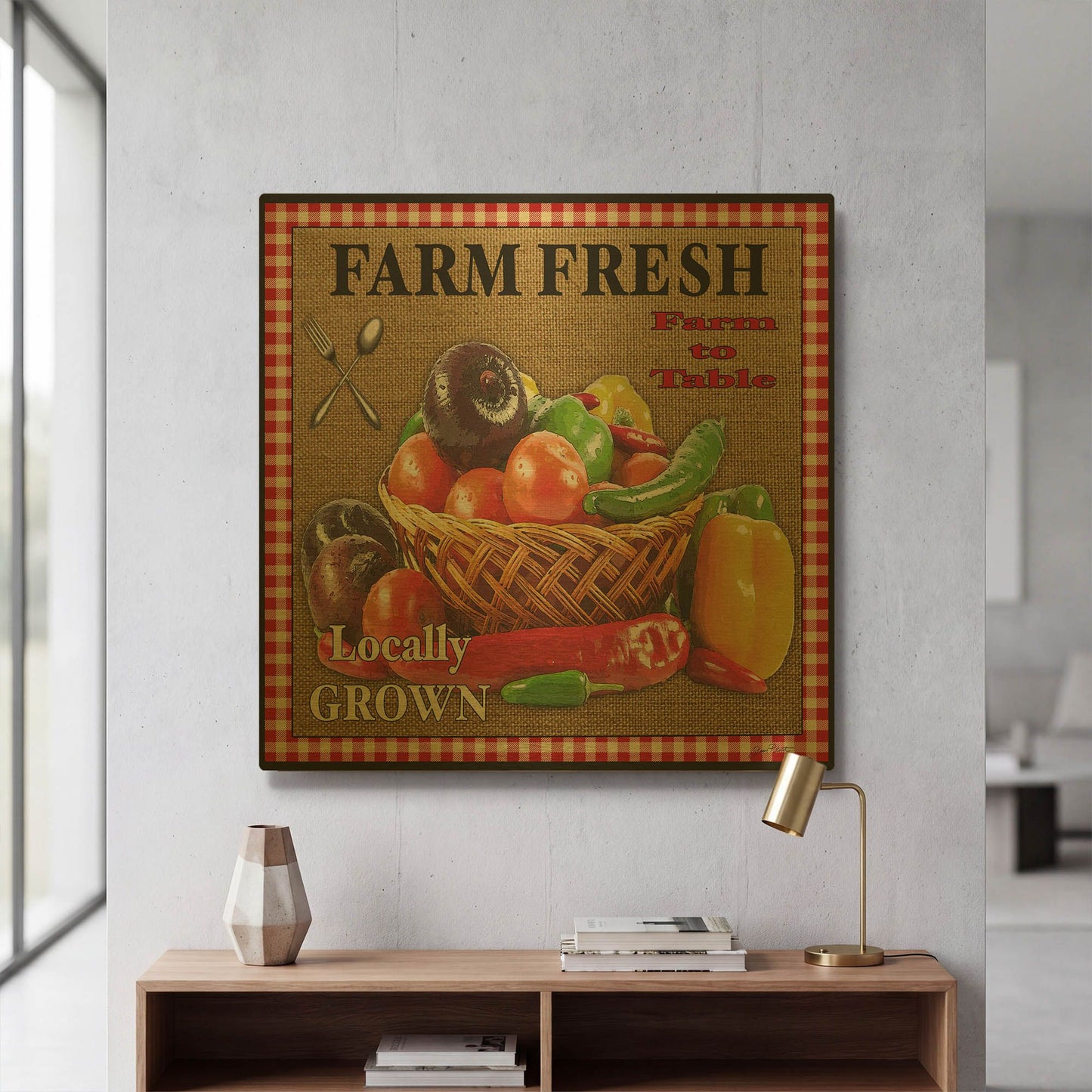 'Farm Fresh Veggies' By Jean Plout Gold Metal Wall Art