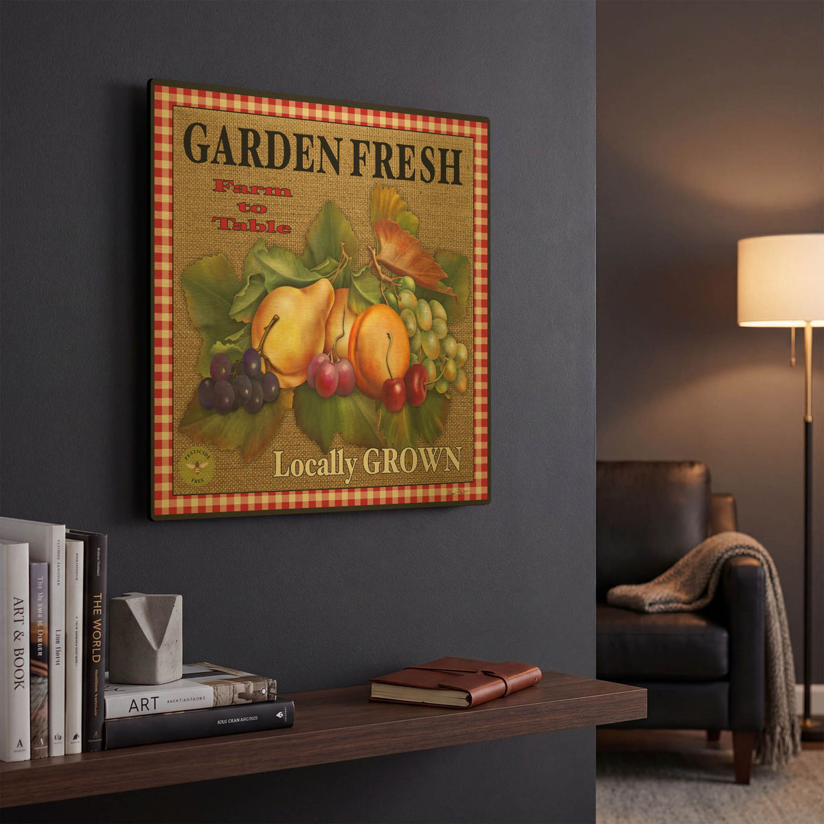 'Garden Fresh Fruit' By Jean Plout Gold Metal Wall Art