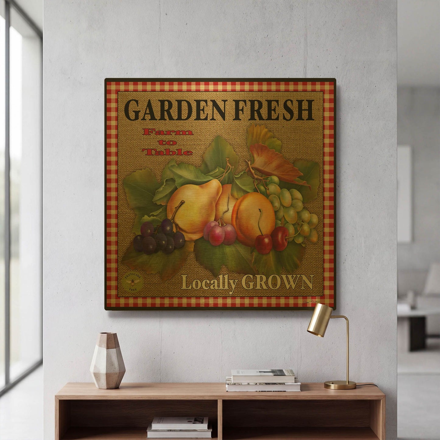 'Garden Fresh Fruit' By Jean Plout Gold Metal Wall Art