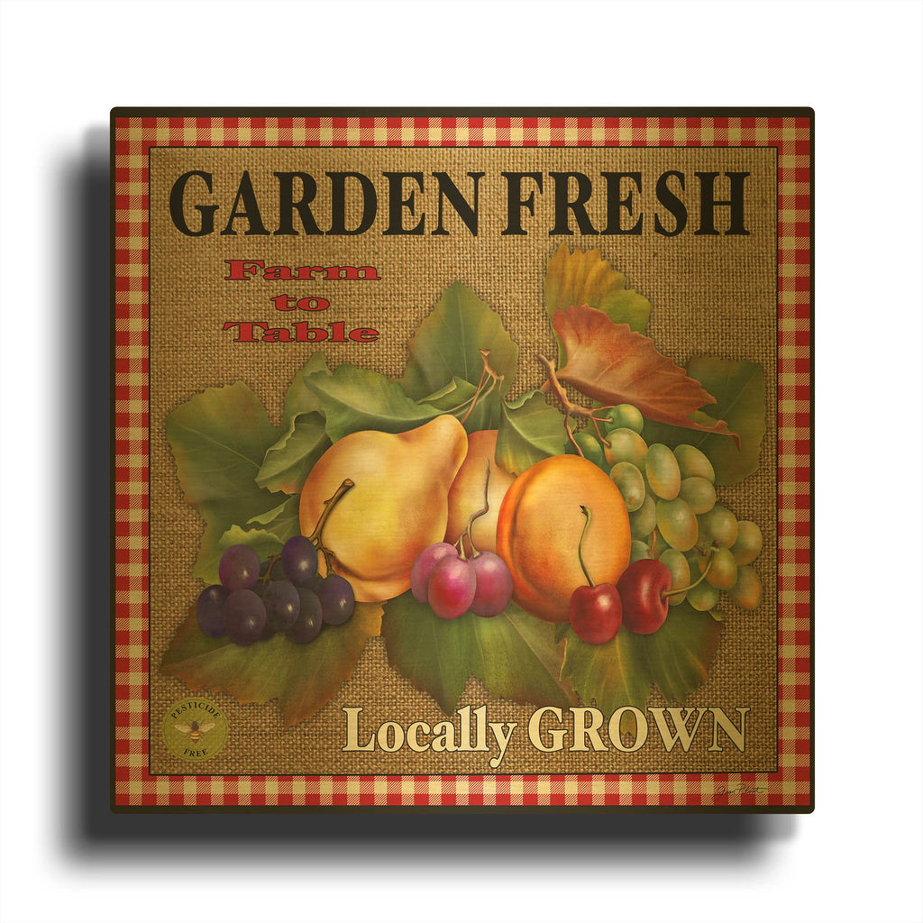 'Garden Fresh Fruit' By Jean Plout Gold Metal Wall Art