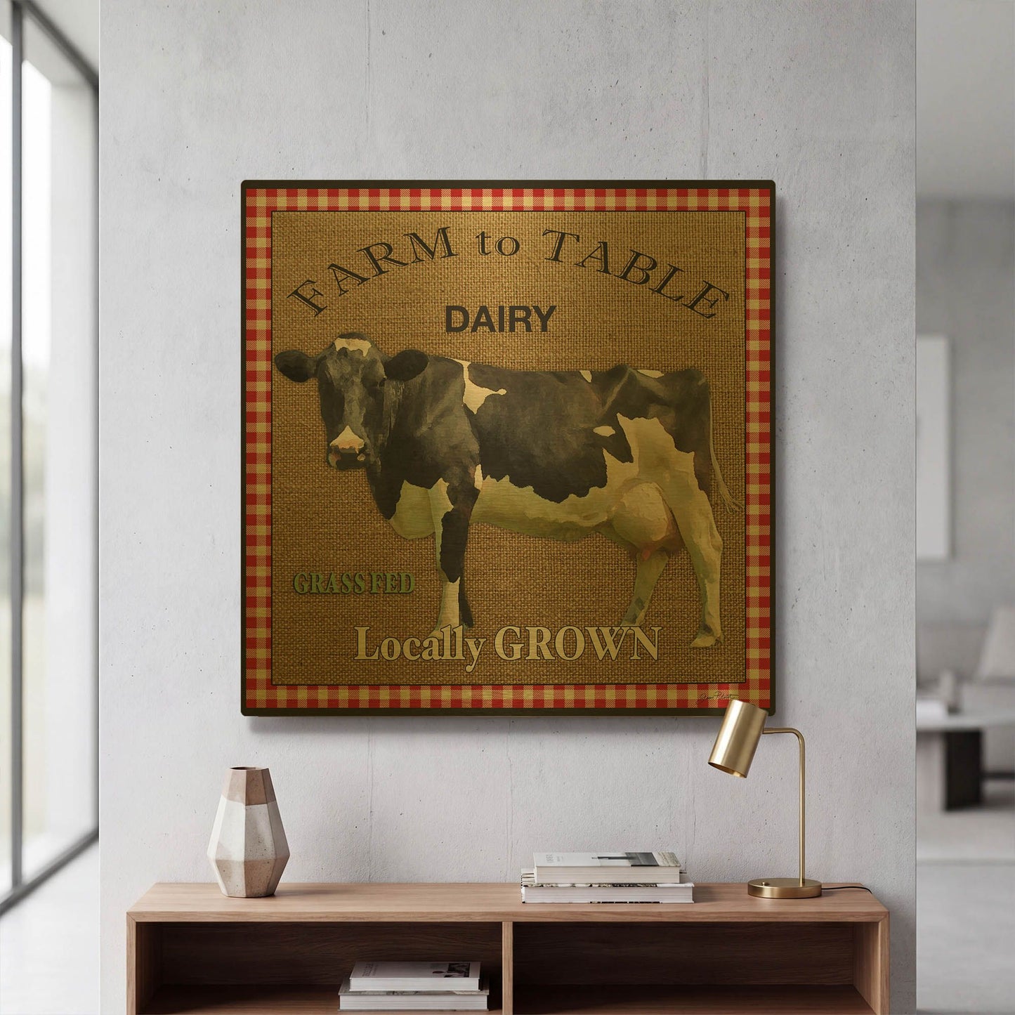 'Farm To Table Dairy' By Jean Plout Gold Metal Wall Art