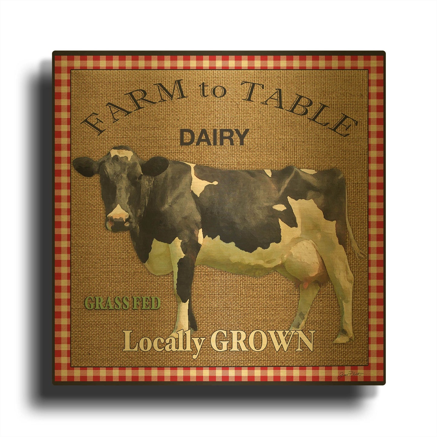 'Farm To Table Dairy' By Jean Plout Gold Metal Wall Art