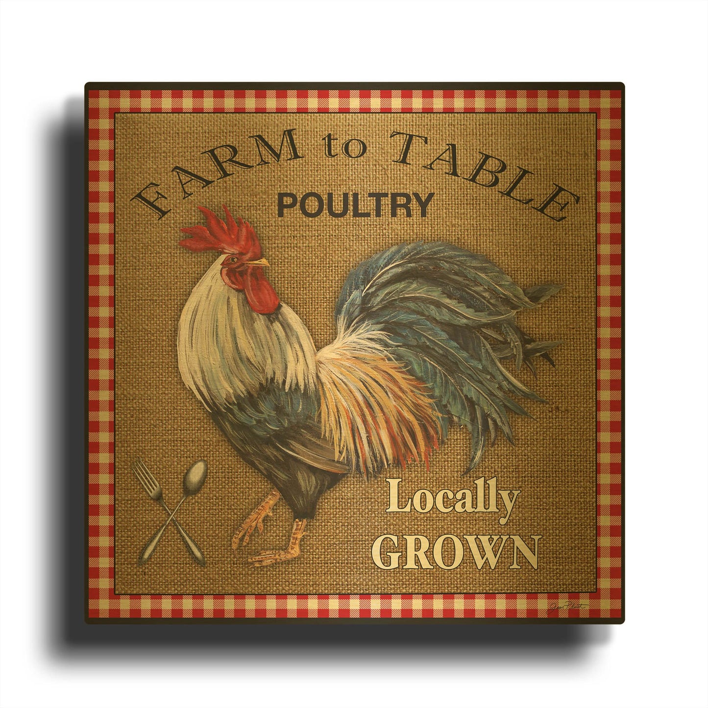 'Farm To Table' By Jean Plout Gold Metal Wall Art