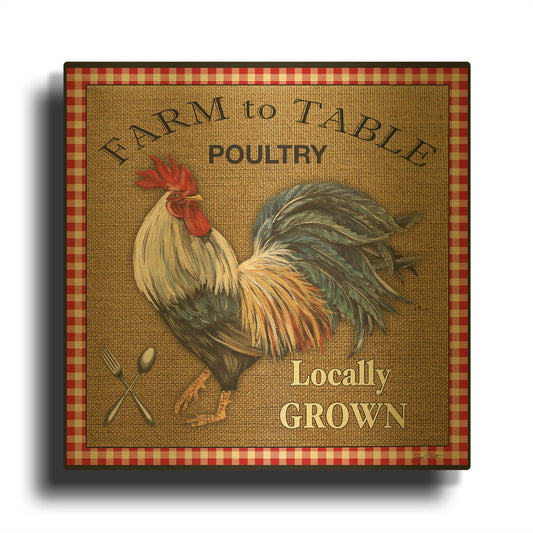 'Farm To Table' By Jean Plout Gold Metal Wall Art