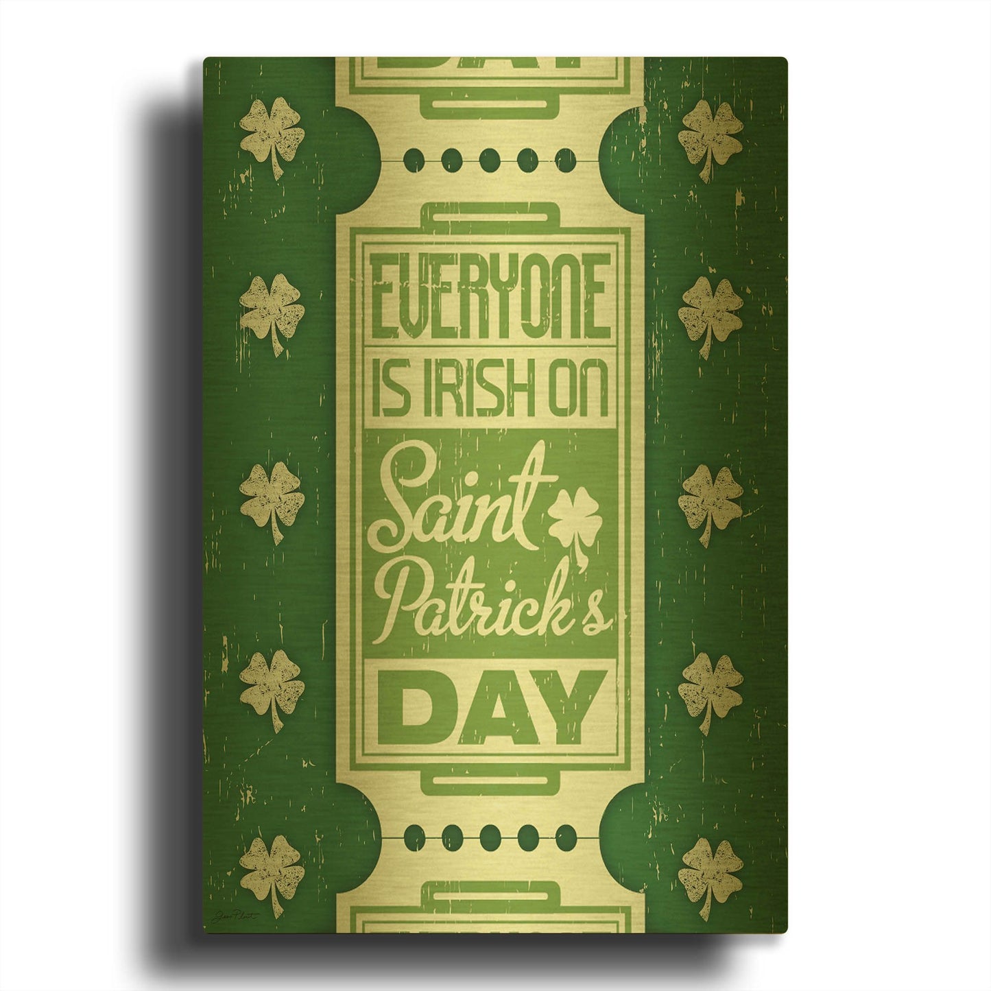 'Saint Patrick’S Day I' By Jean Plout Gold Metal Wall Art