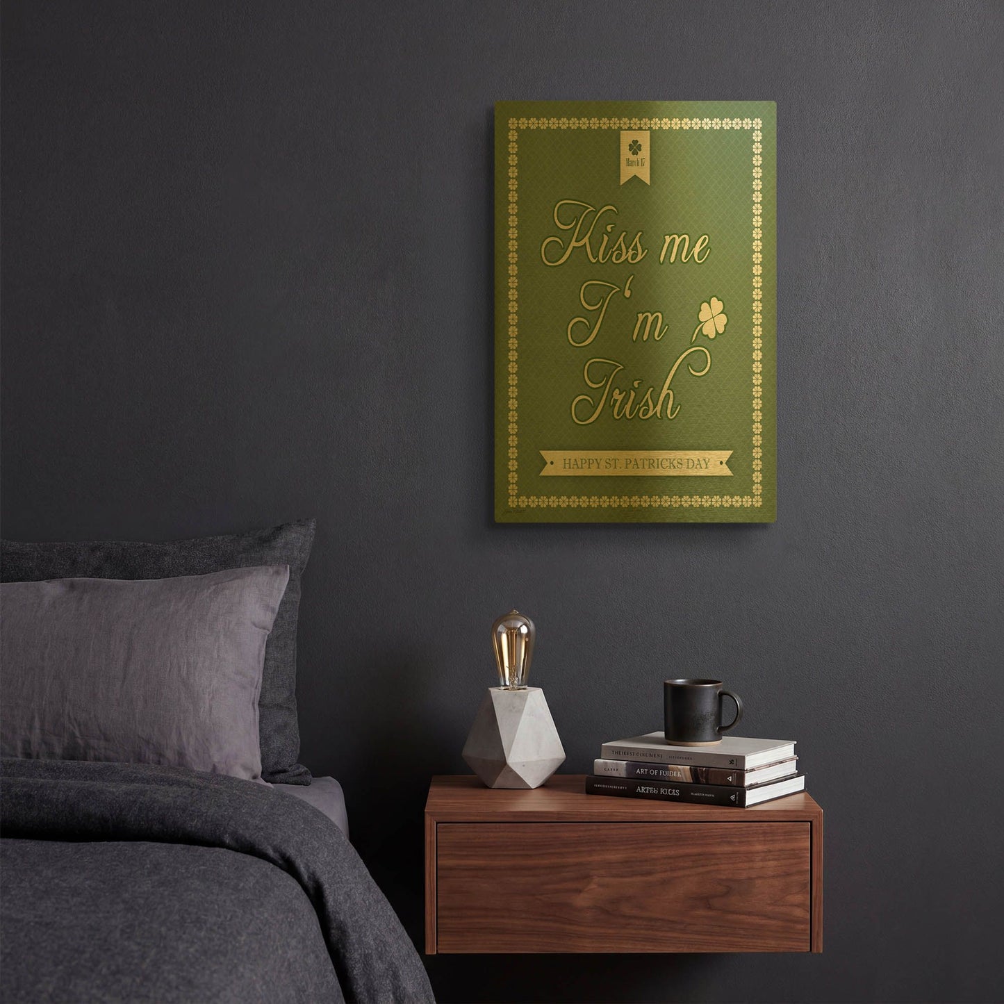 'Kiss Me I'M Irish I' By Jean Plout Gold Metal Wall Art
