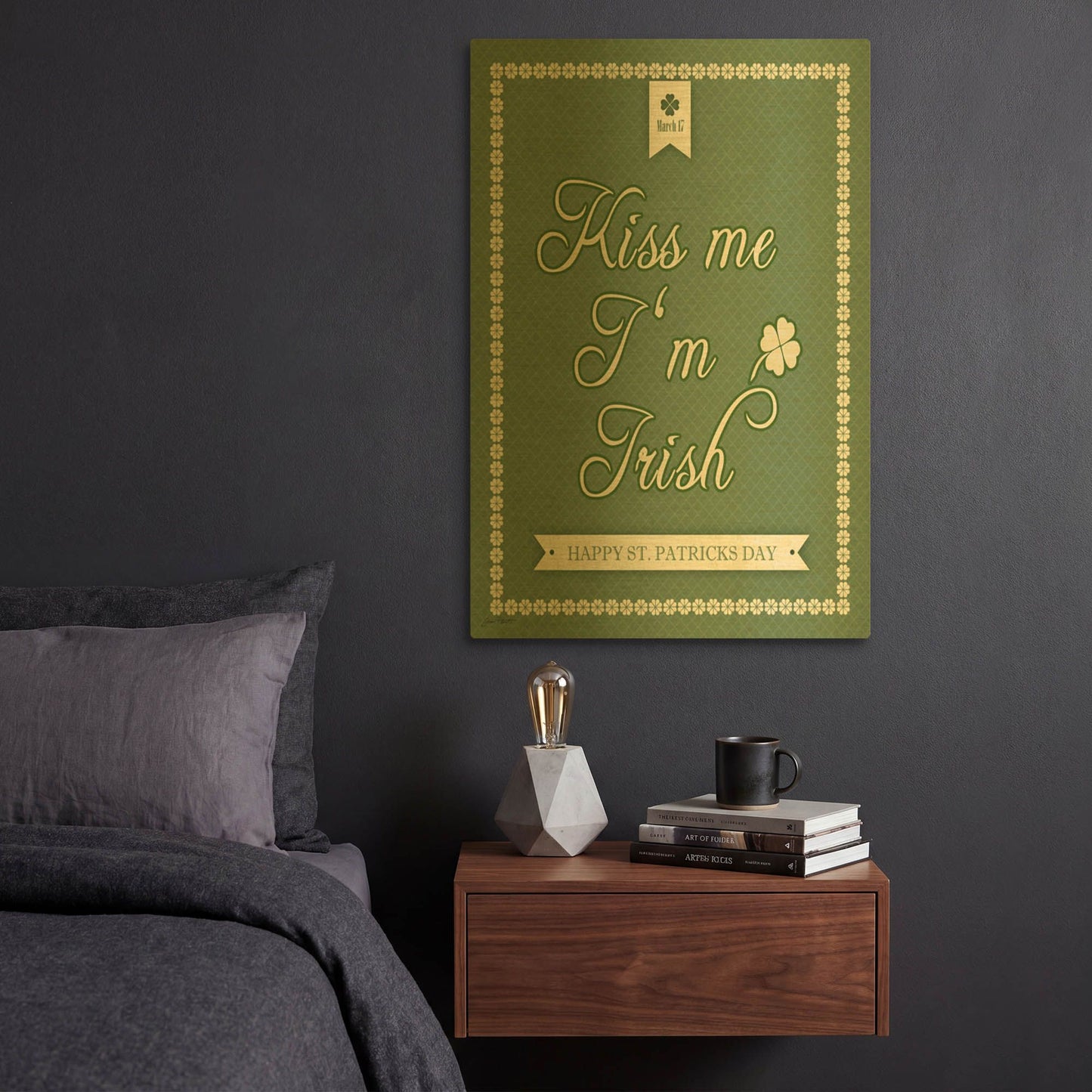 'Kiss Me I'M Irish I' By Jean Plout Gold Metal Wall Art