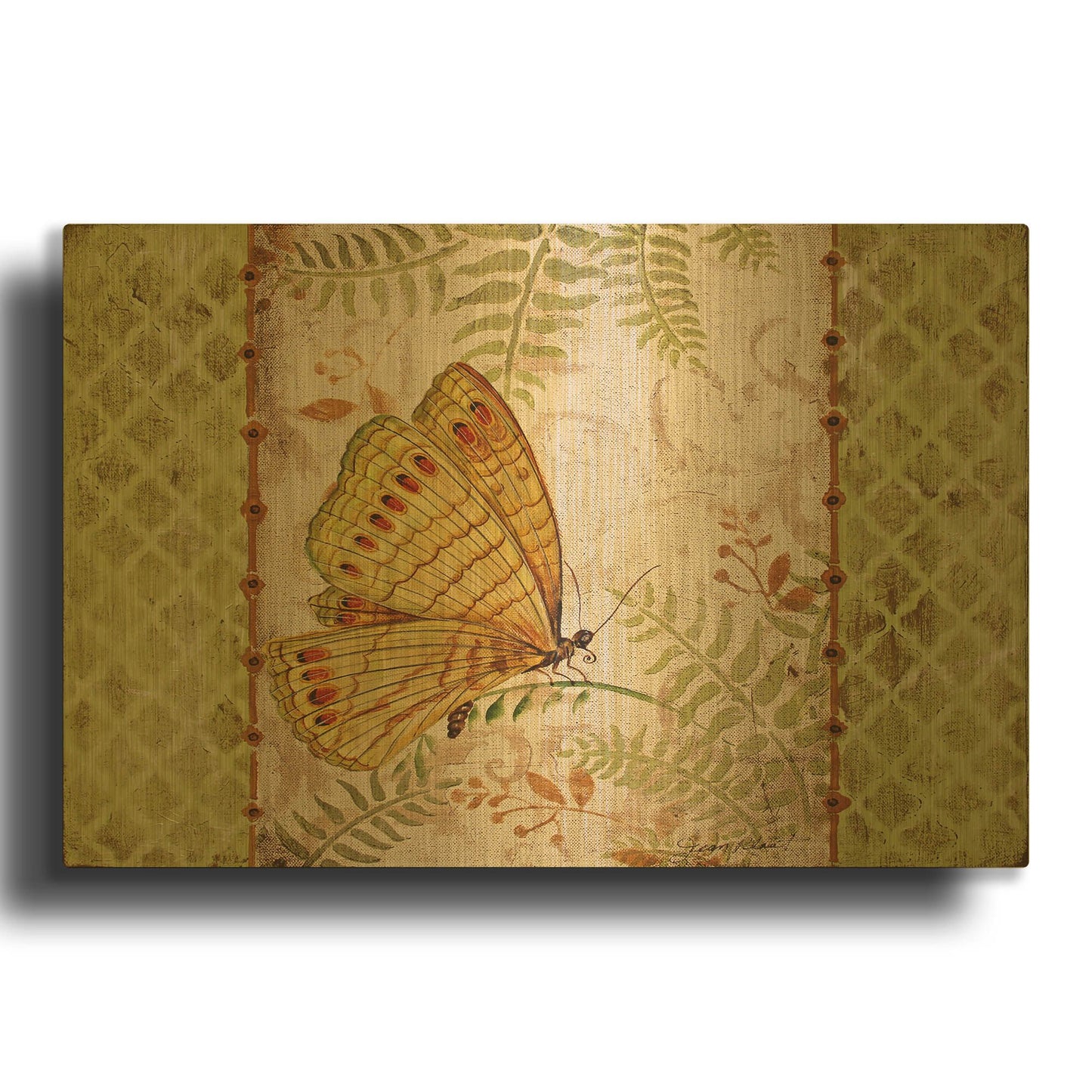 'Vintage Wings' By Jean Plout Gold Metal Wall Art