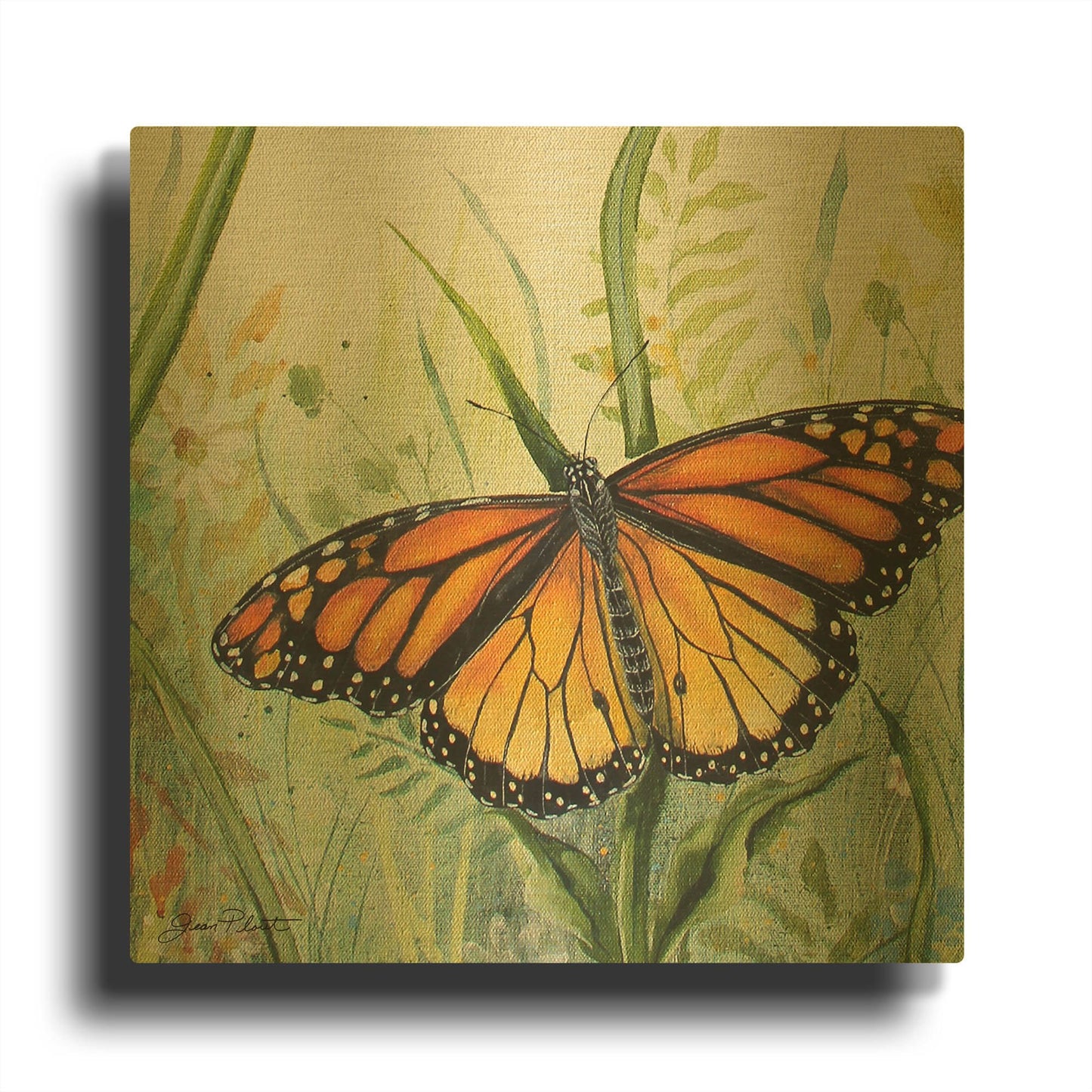 'Botanical Beauties IV' By Jean Plout Gold Metal Wall Art