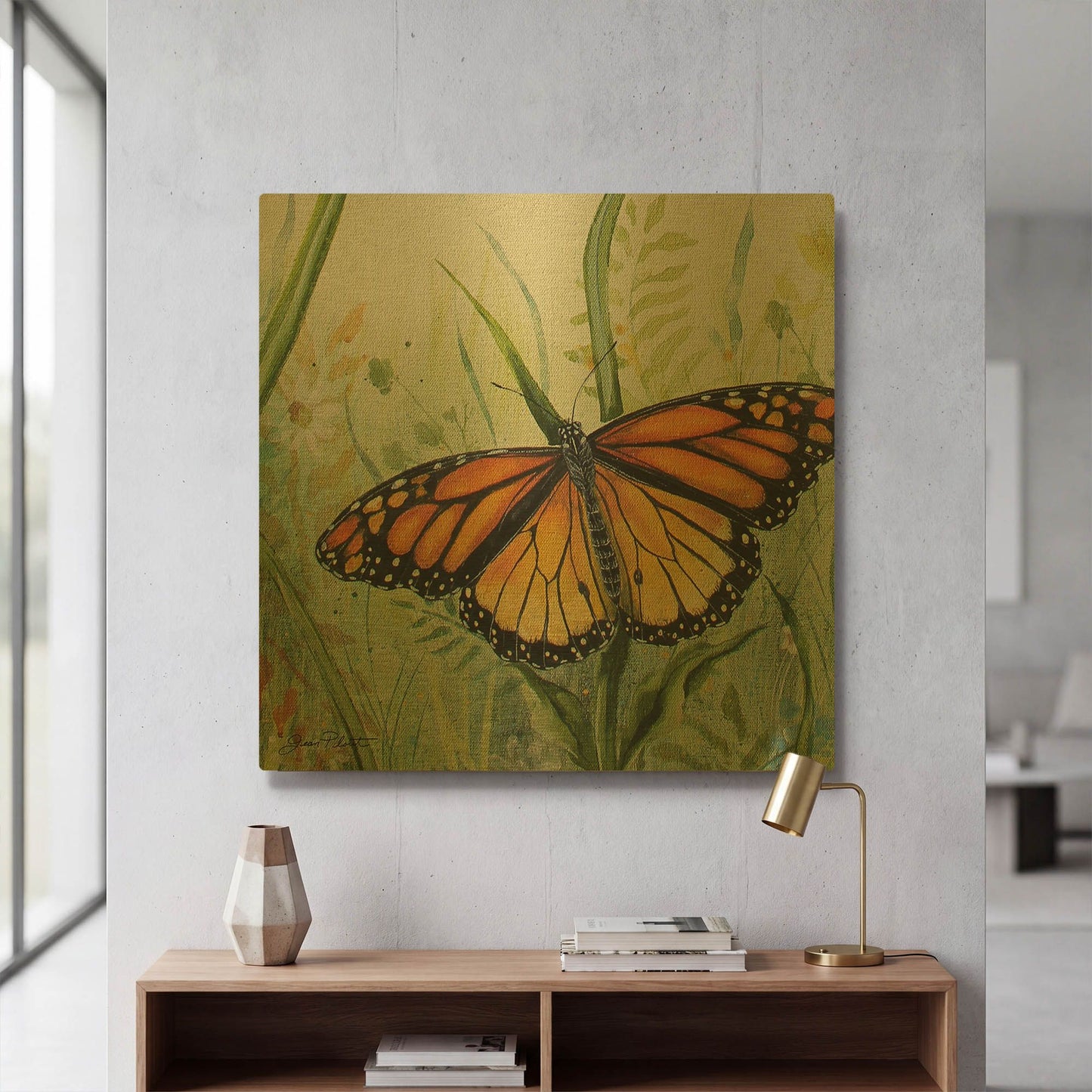 'Botanical Beauties IV' By Jean Plout Gold Metal Wall Art