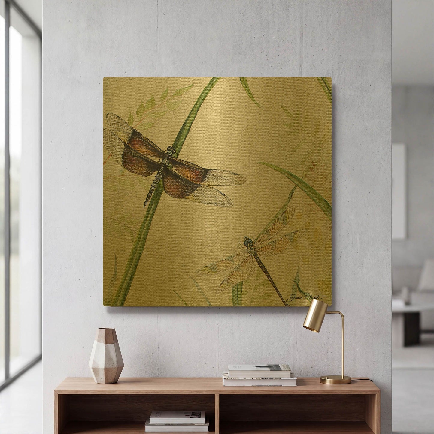 'Botanical Beauties III' By Jean Plout Gold Metal Wall Art