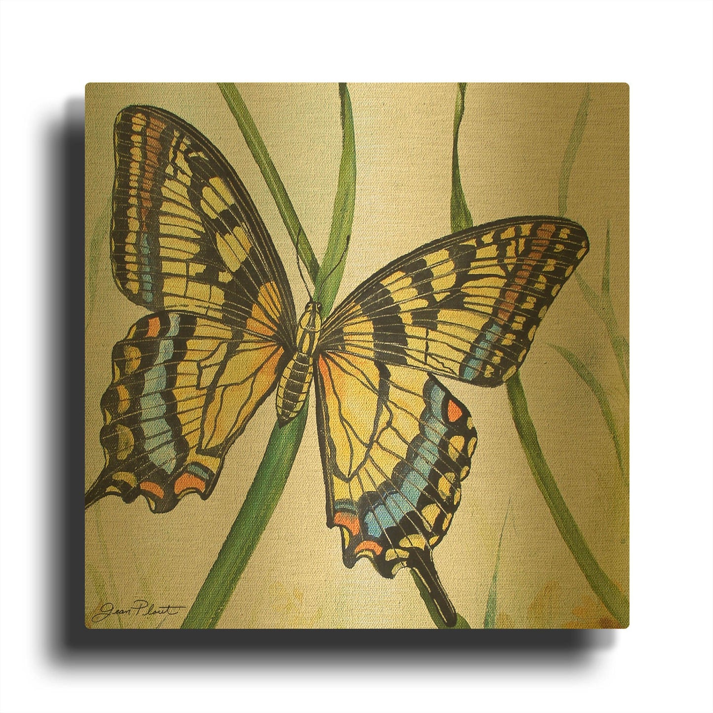 'Botanical Beauties II' By Jean Plout Gold Metal Wall Art