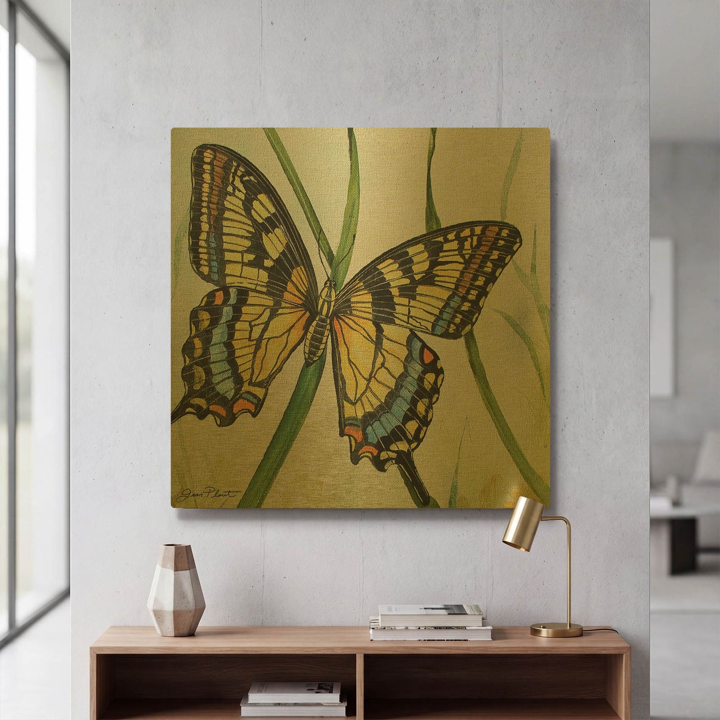 'Botanical Beauties II' By Jean Plout Gold Metal Wall Art