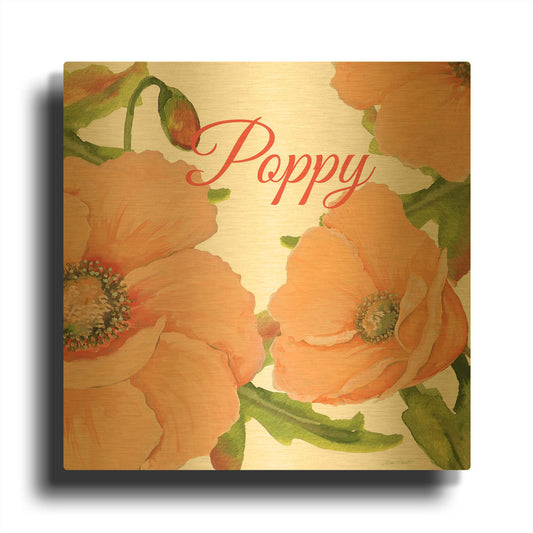'Poppy B' By Jean Plout Gold Metal Wall Art