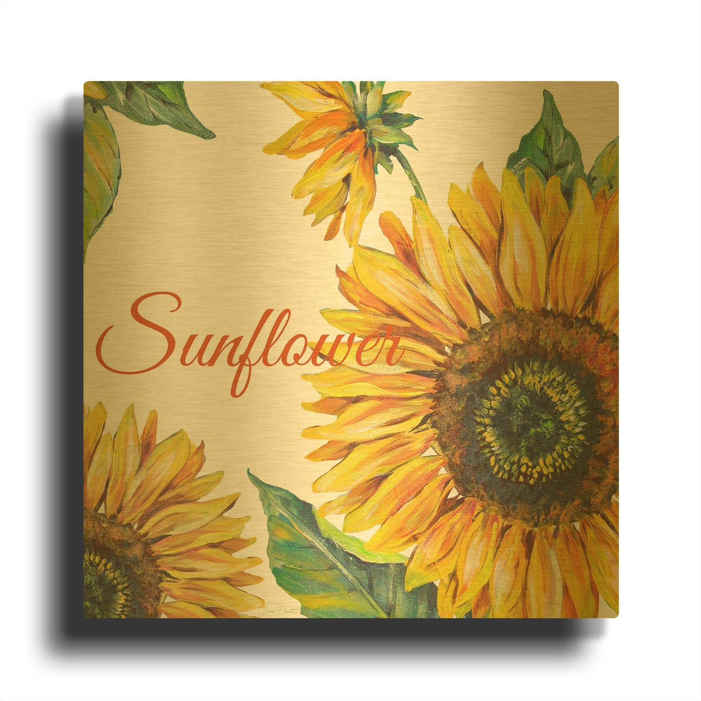 'Sunflower' By Jean Plout Gold Metal Wall Art