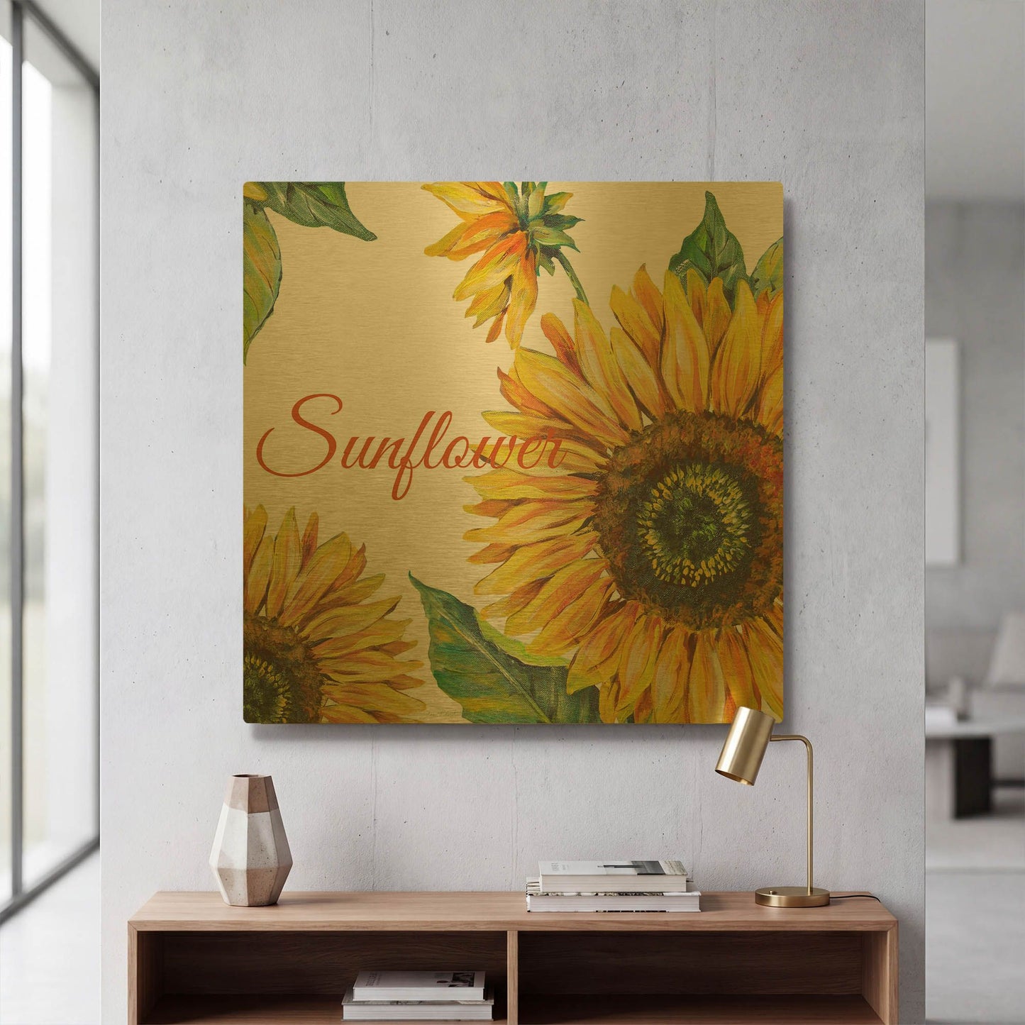 'Sunflower' By Jean Plout Gold Metal Wall Art