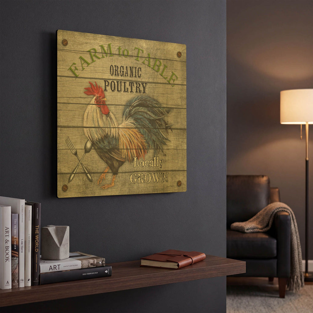 'Farm To Table VII' By Jean Plout Gold Metal Wall Art