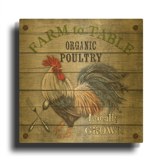 'Farm To Table VII' By Jean Plout Gold Metal Wall Art