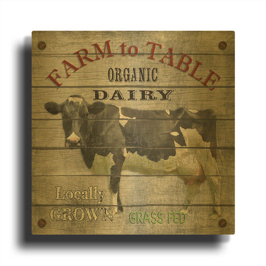 'Farm To Table Dairy II' By Jean Plout Gold Metal Wall Art