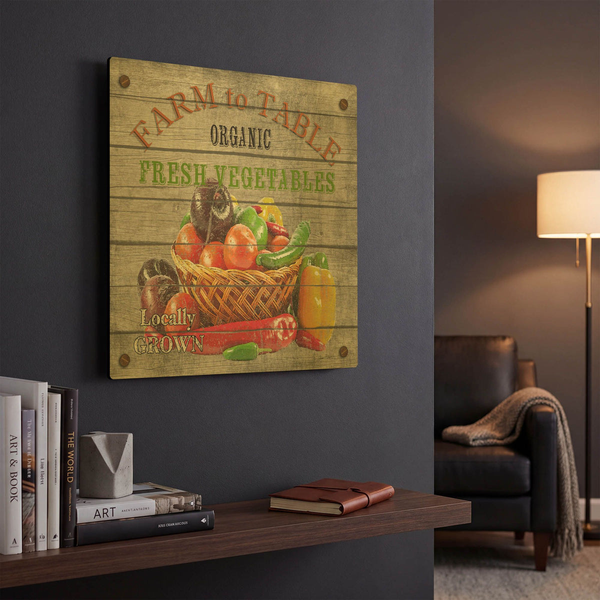'Farm To Table Fresh Vegetables' By Jean Plout Gold Metal Wall Art