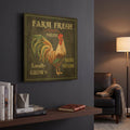 'Farm Fresh Rooster III' By Jean Plout Gold Metal Wall Art