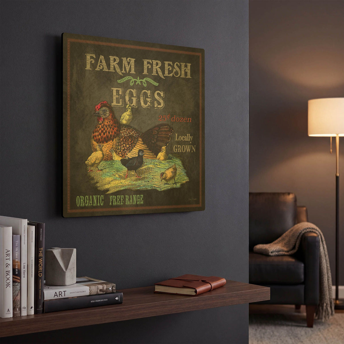 'Farm Fresh Eggs' By Jean Plout Gold Metal Wall Art