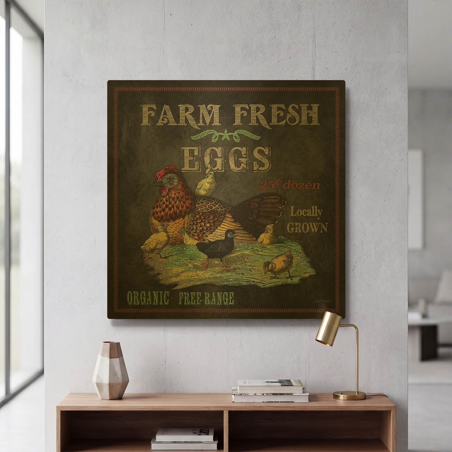 'Farm Fresh Eggs' By Jean Plout Gold Metal Wall Art