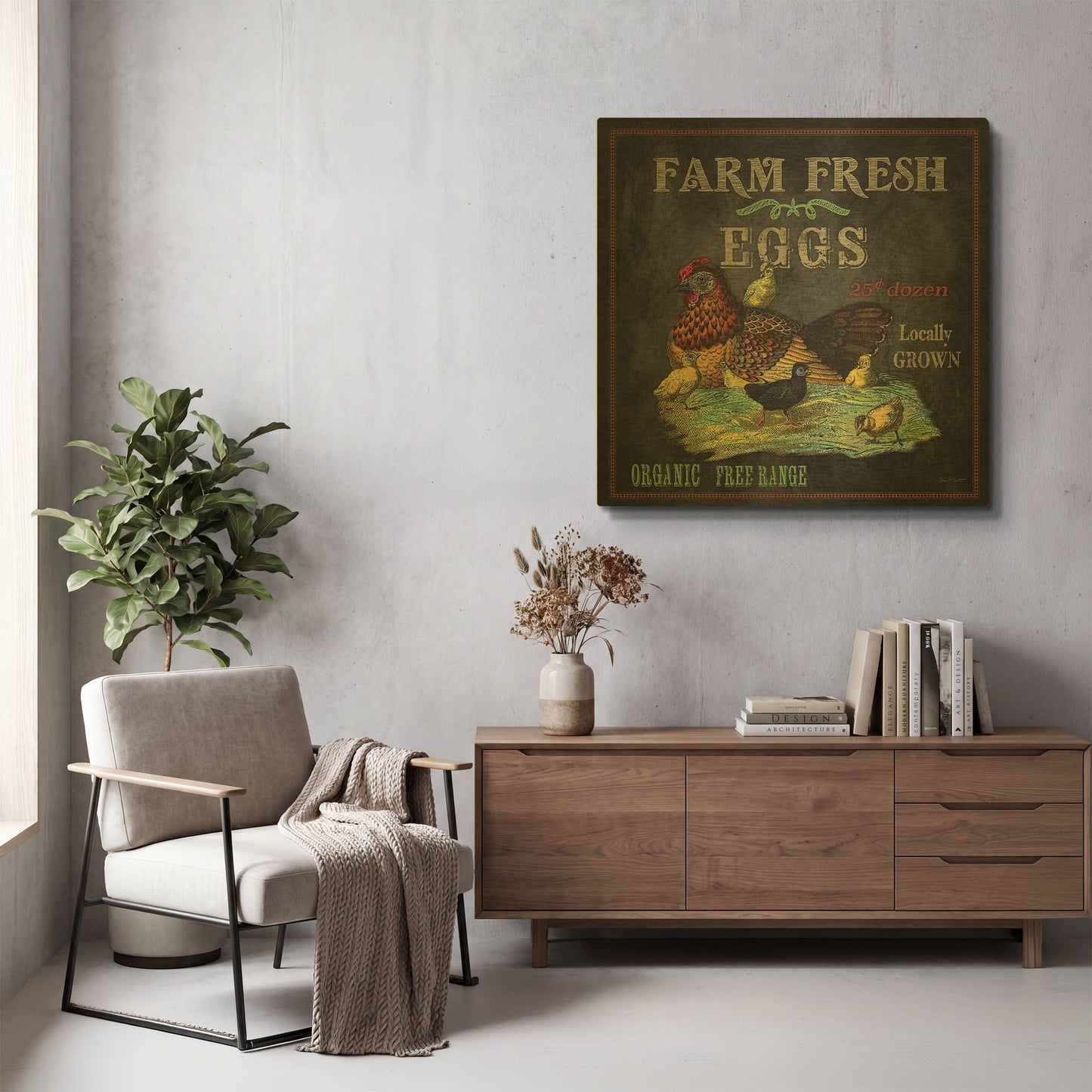 'Farm Fresh Eggs' By Jean Plout Gold Metal Wall Art