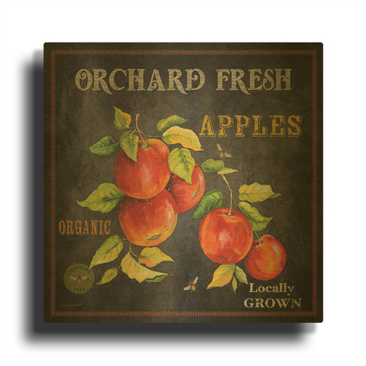 'Orchard Fresh Apples' By Jean Plout Gold Metal Wall Art
