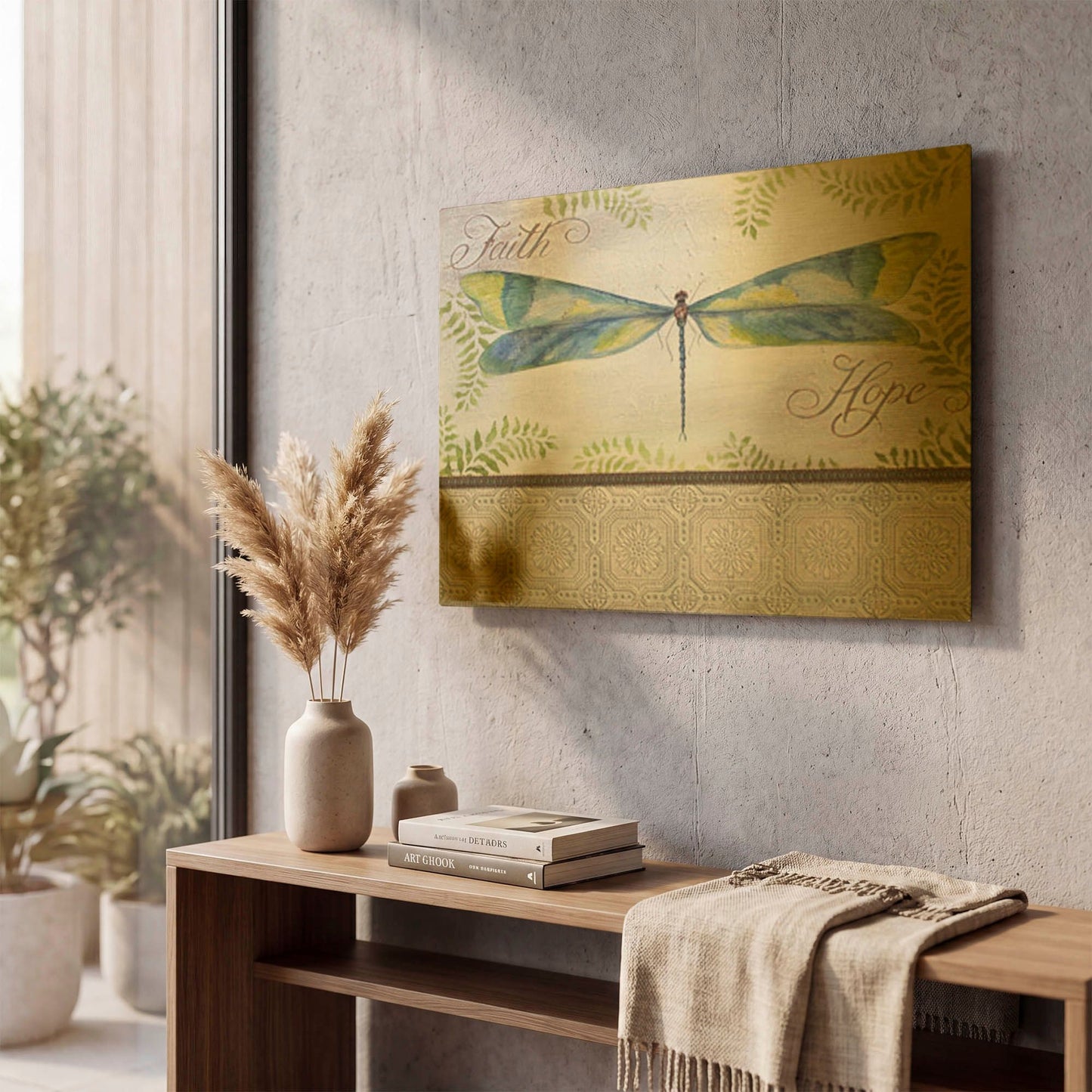 'Dragonfly Of Faith And Hope' By Jean Plout Gold Metal Wall Art