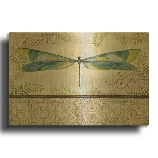 'Dragonfly Of Faith And Hope' By Jean Plout Gold Metal Wall Art