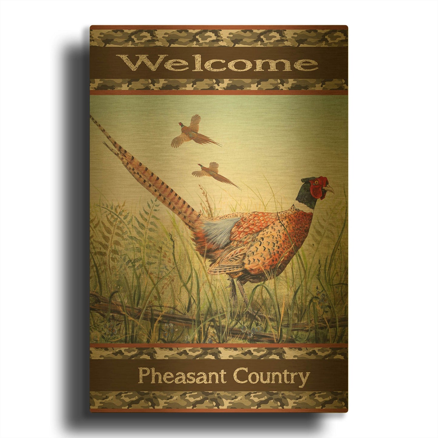 'Pheasant' By Jean Plout Gold Metal Wall Art