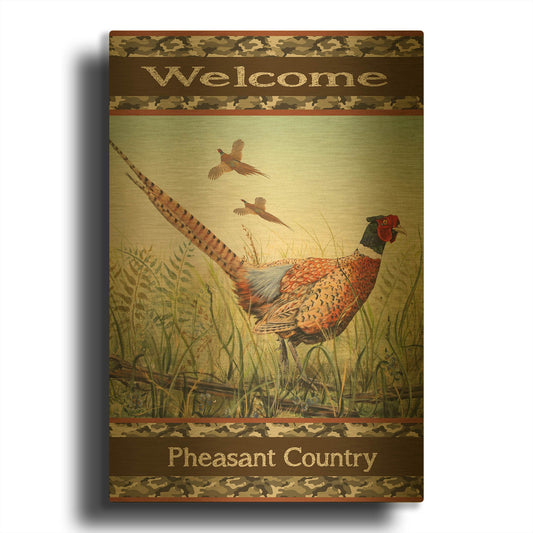 'Pheasant' By Jean Plout Gold Metal Wall Art