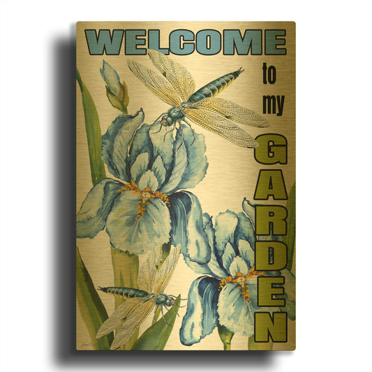 'Flag 5' By Jean Plout Gold Metal Wall Art
