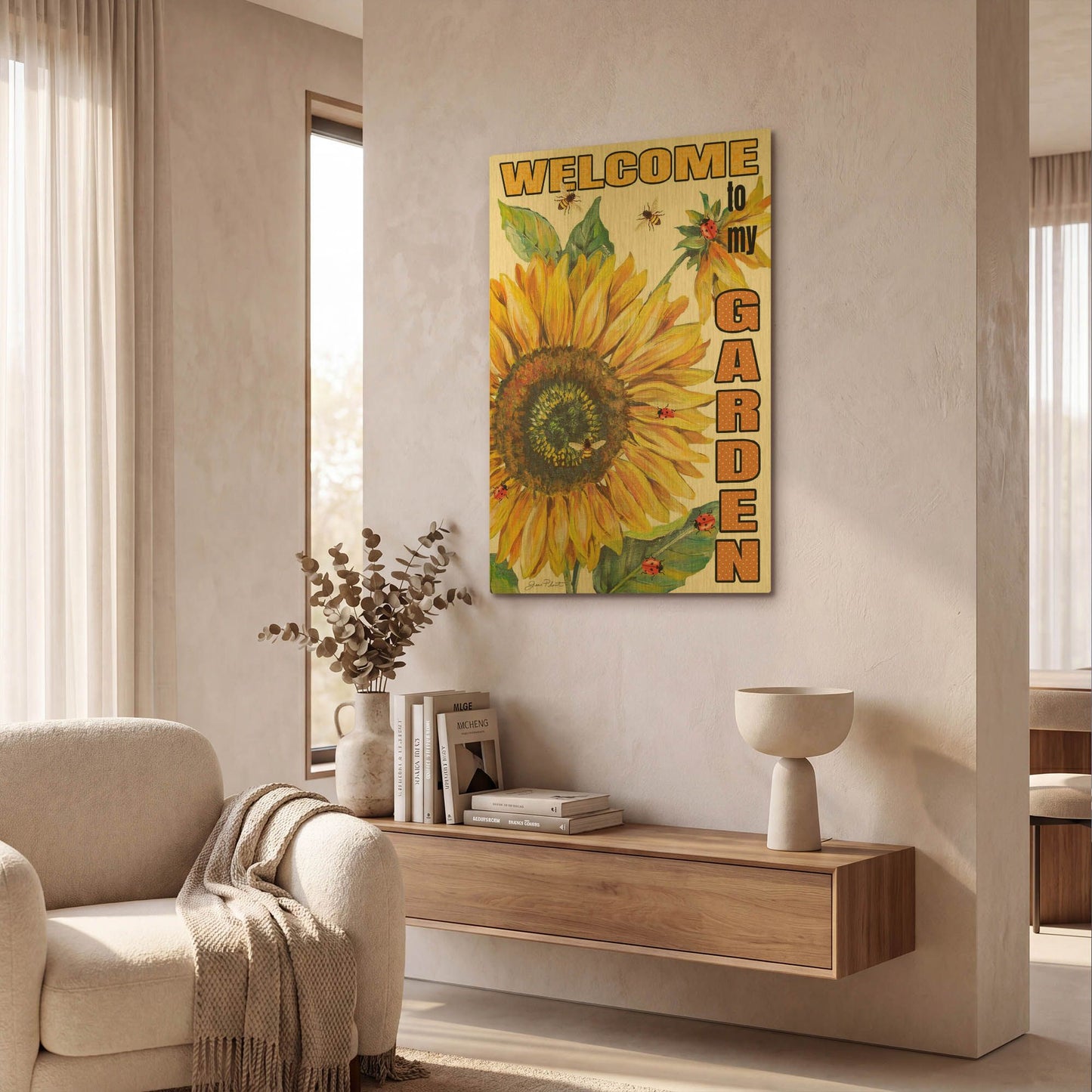 'Flag 4' By Jean Plout Gold Metal Wall Art