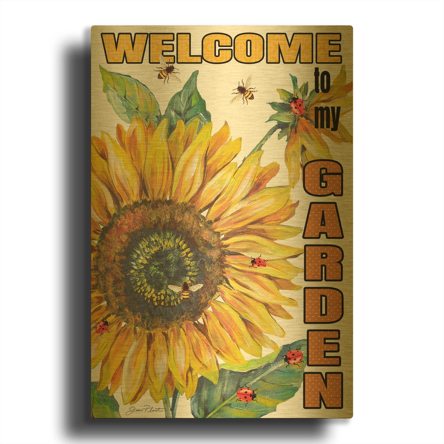 'Flag 4' By Jean Plout Gold Metal Wall Art