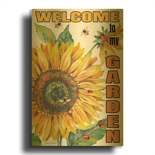 'Flag 4' By Jean Plout Gold Metal Wall Art