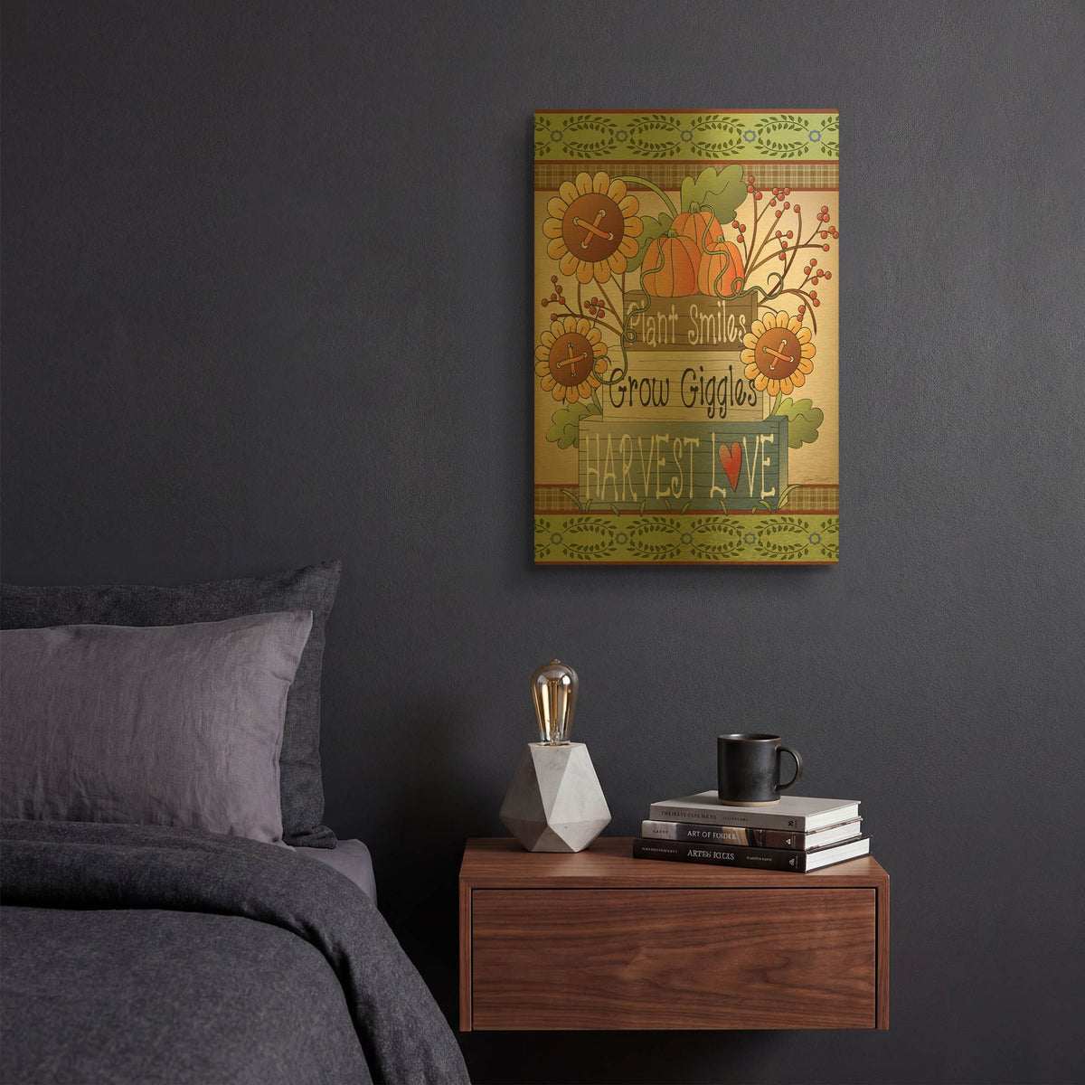 'Flag 1' By Jean Plout Gold Metal Wall Art