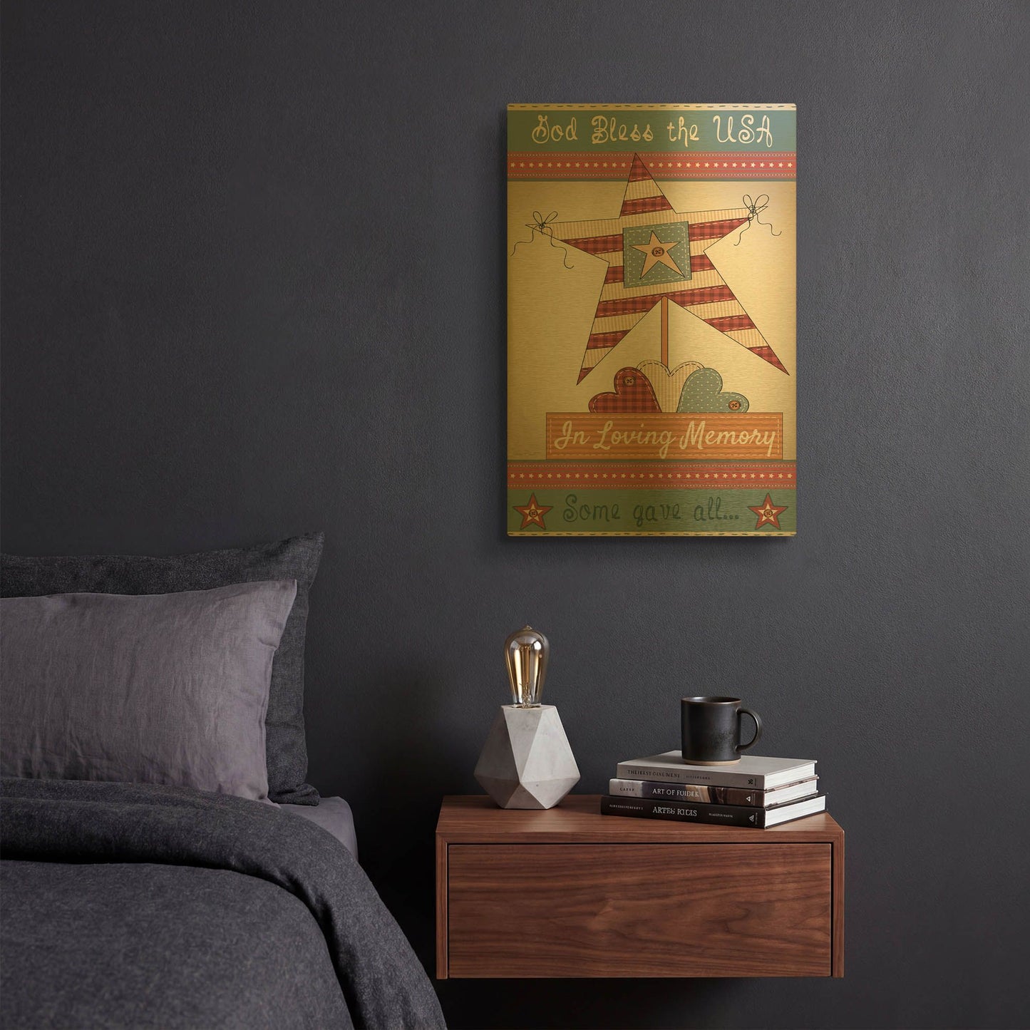 'Flag In Loving Memory' By Jean Plout Gold Metal Wall Art