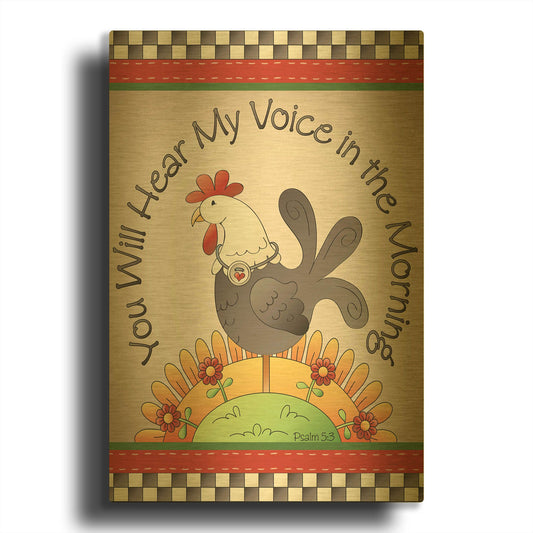 'Flag Hear My Voice' By Jean Plout Gold Metal Wall Art
