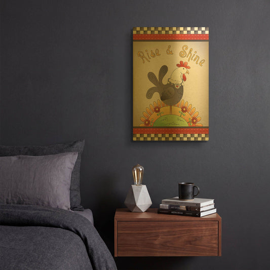 'Flag Rise And Shine' By Jean Plout Gold Metal Wall Art